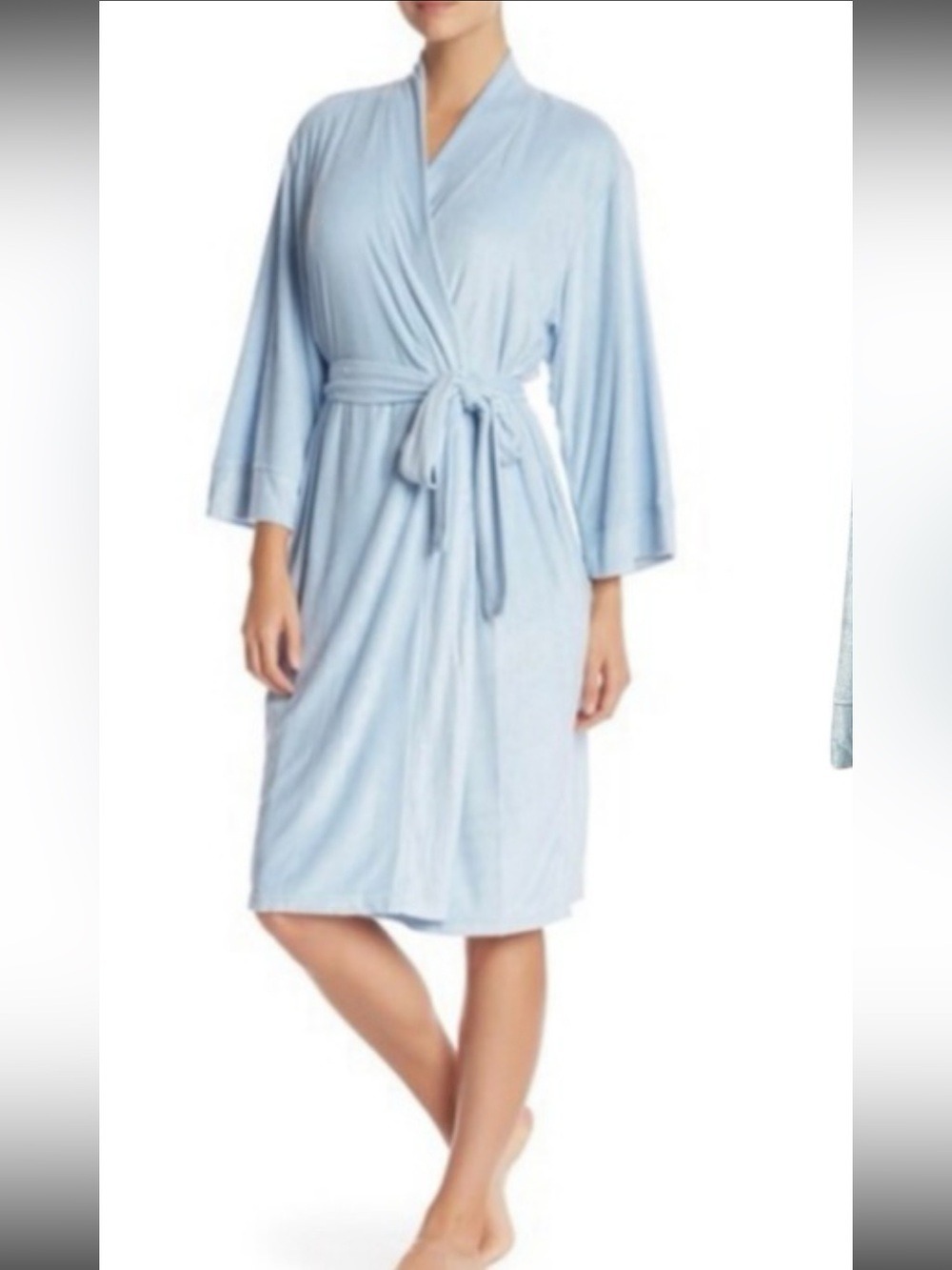 Natori Light Blue Terry Cloth Robe Large - Picture 3 of 9